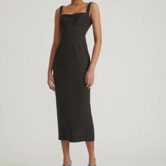 SALONI Rachel C Dress crystal Black Midi Dress Size 6 - Picture 5 of 9